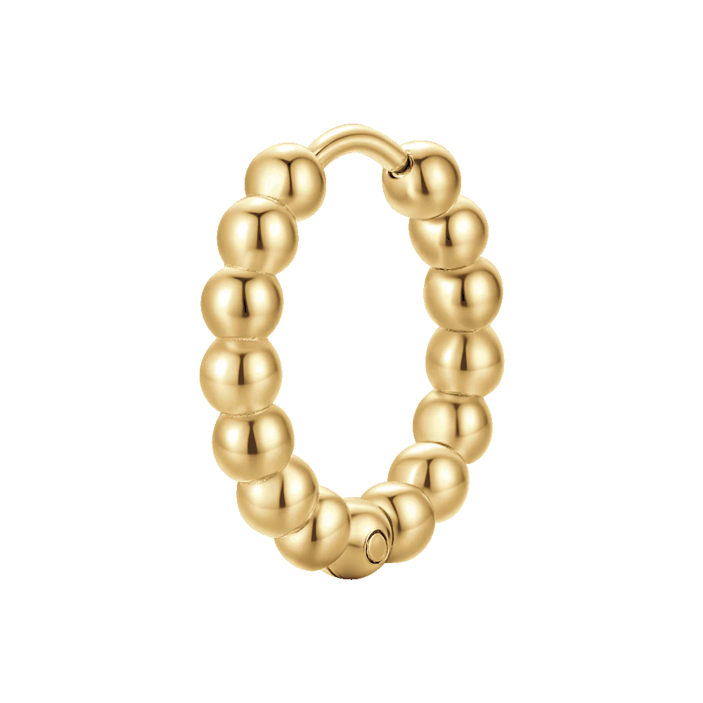 MONO ORECCHINO DONNA IN ACCIAIO IP GOLD MOTIVO A SFERE