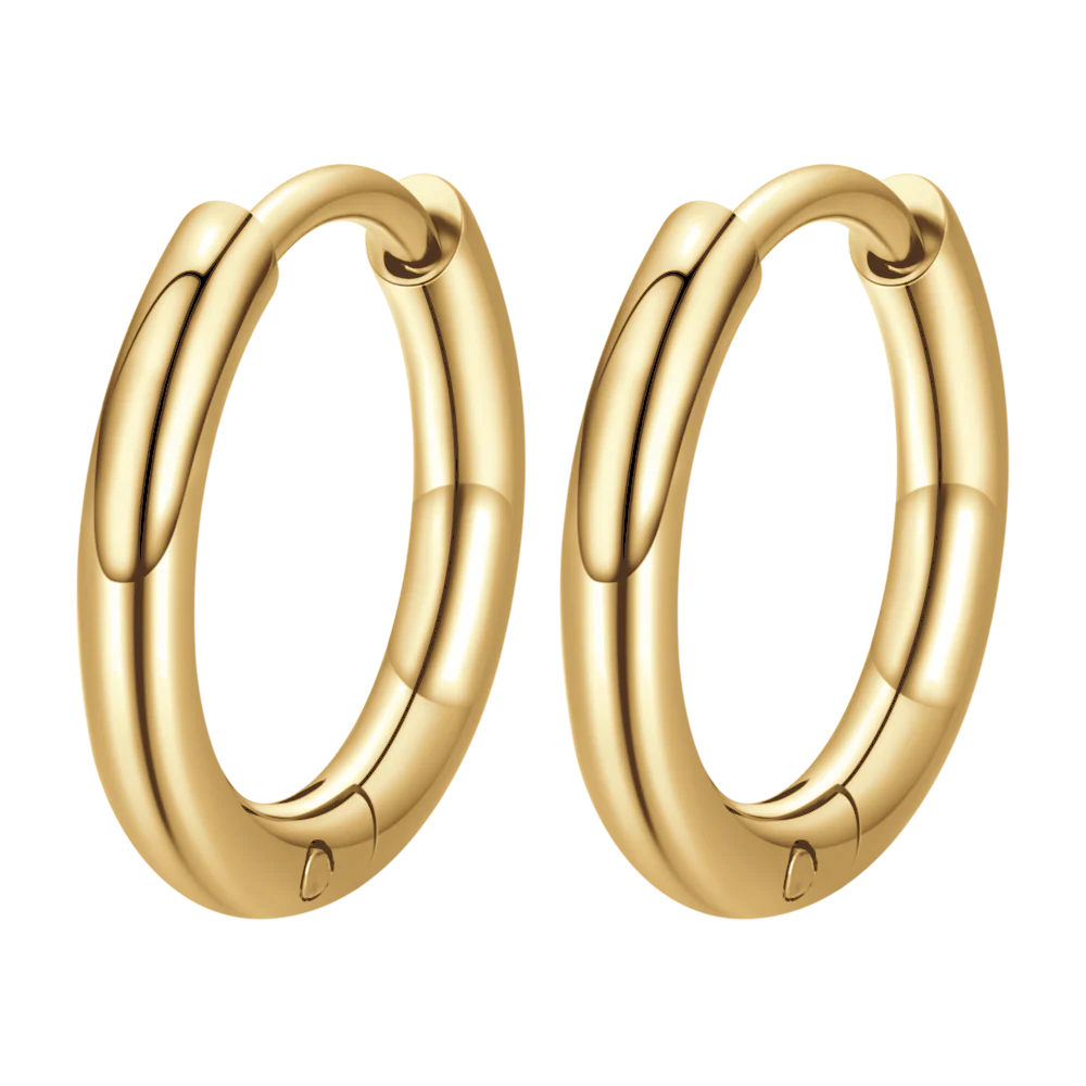 ORECCHINI DONNA CERCHIO IN ACCIAIO DORATO 14 MM