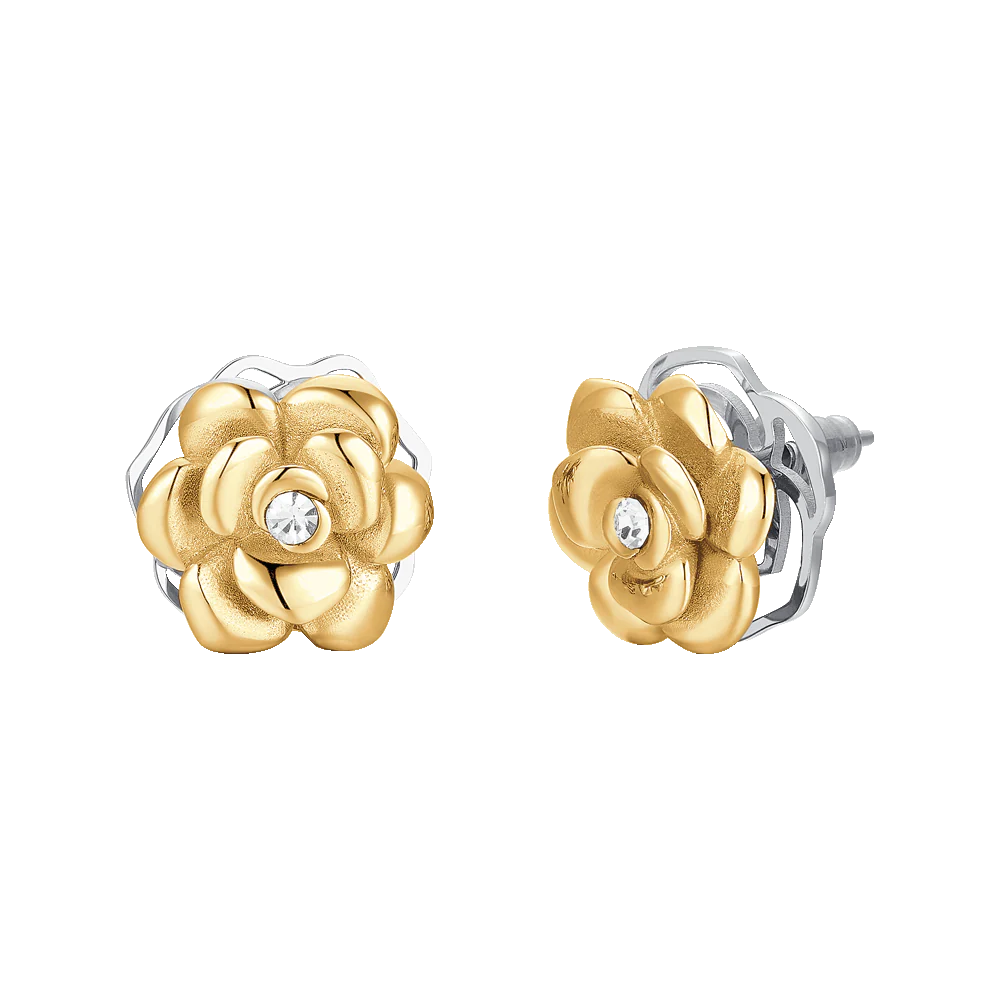 ORECCHINI DONNA IN ACCIAIO IP GOLD ROSA GIREVOLE
