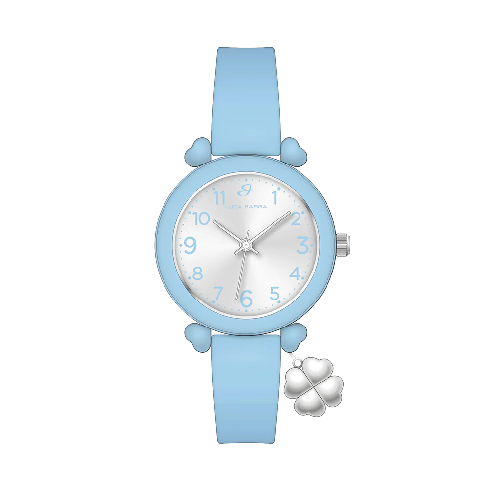OROLOGIO DONNA AZZURRO CON CHARM QUADRIFOGLIO