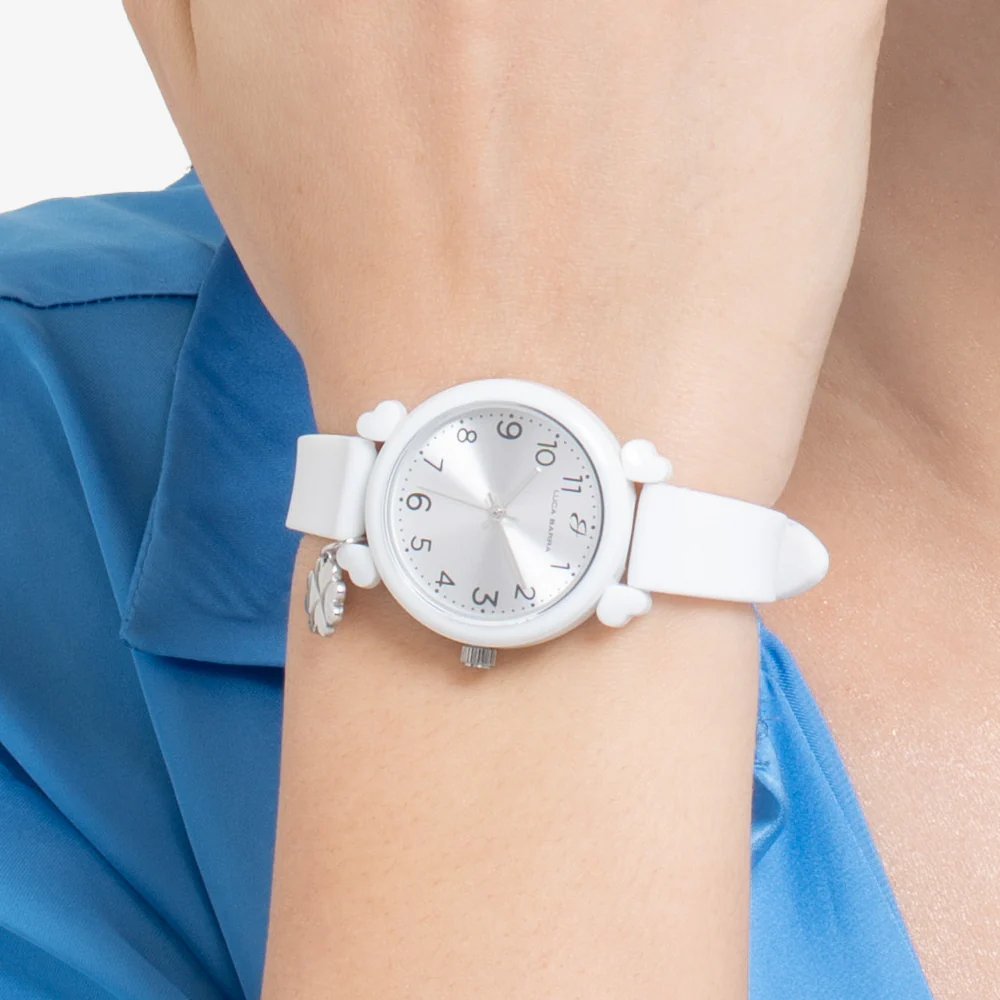 OROLOGIO DONNA BIANCO CON CHARM QUADRIFOGLIO - Image 2