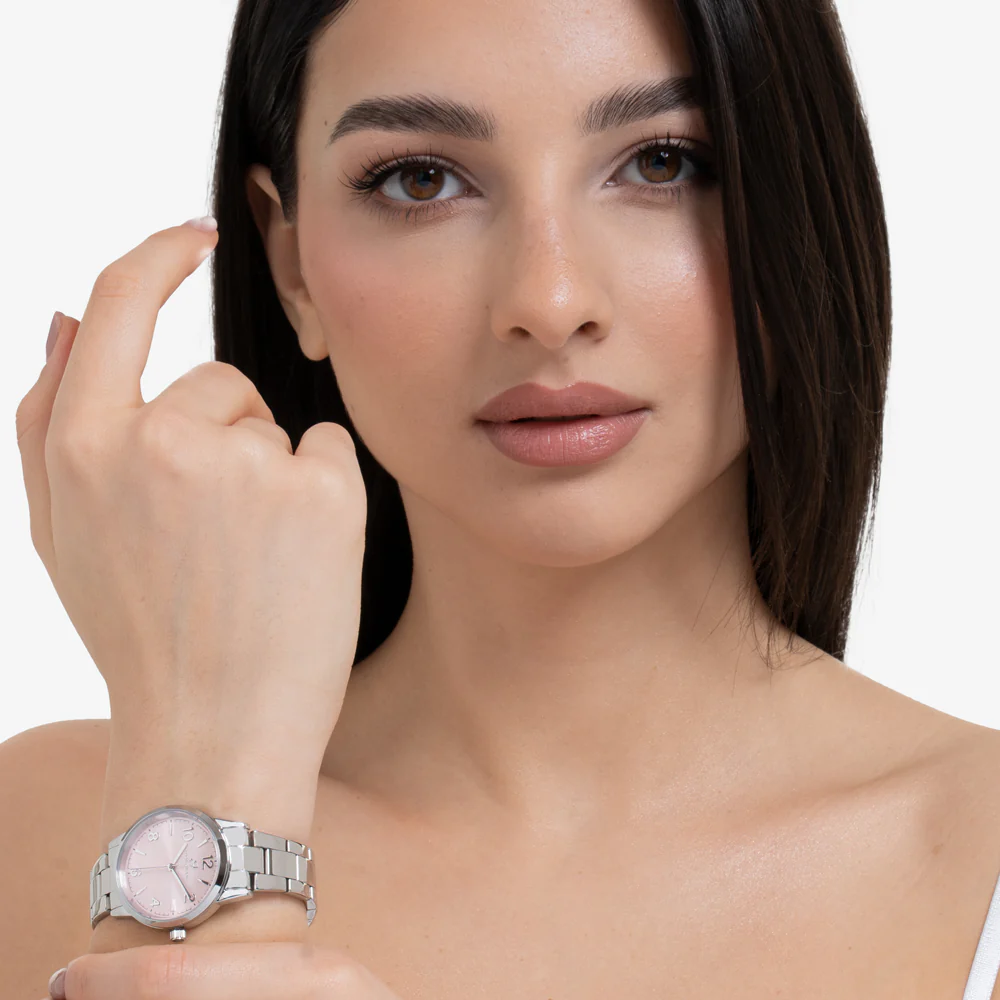 OROLOGIO DONNA IN ACCIAIO CON QUADRANTE ROSA - Image 3