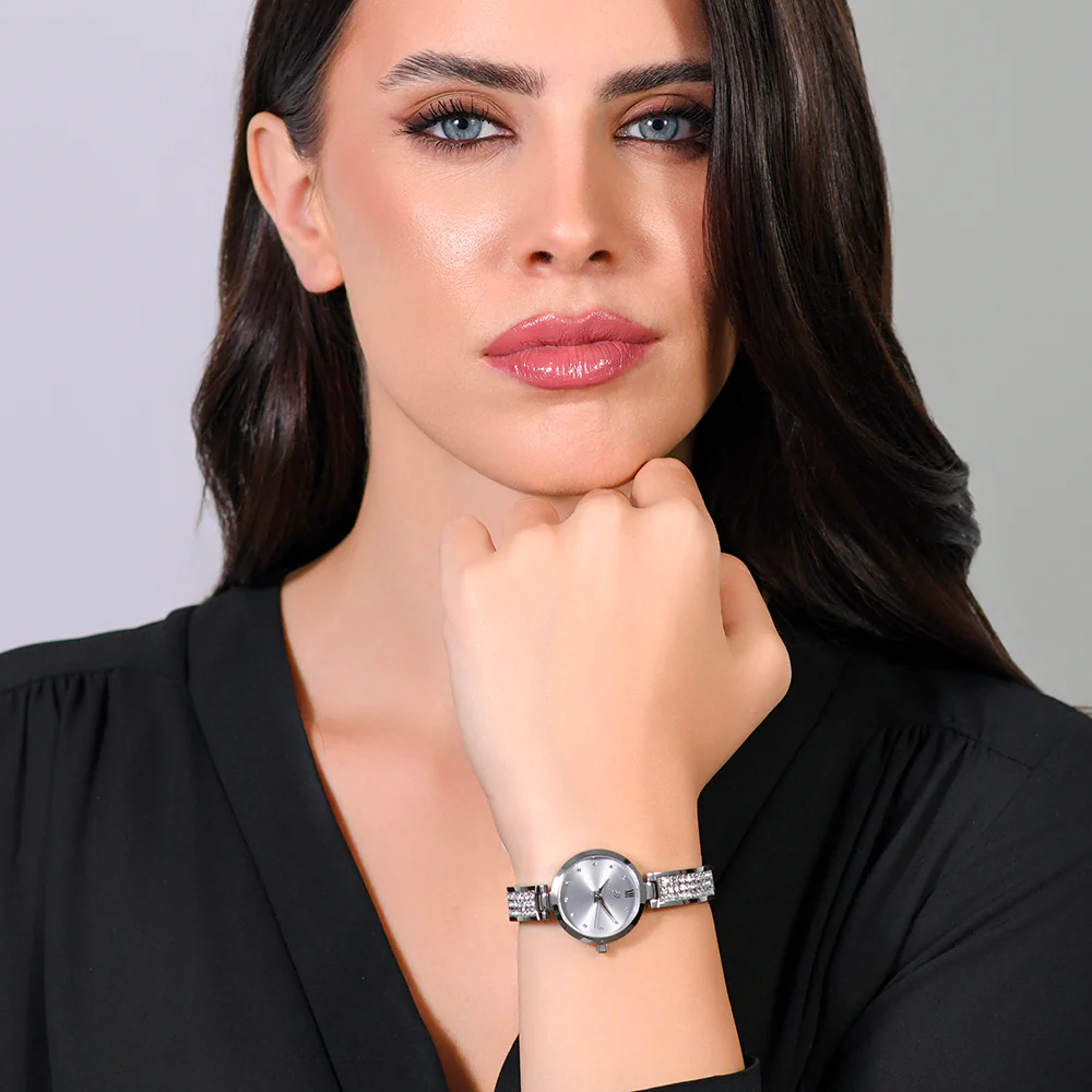 OROLOGIO DONNA IN ACCIAIO CRISTALLI E QUADRANTE GRIGIO - Image 3