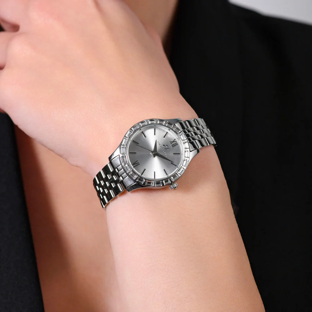 OROLOGIO DONNA IN ACCIAIO GHIERA CRISTALLI BIANCHI - Image 2