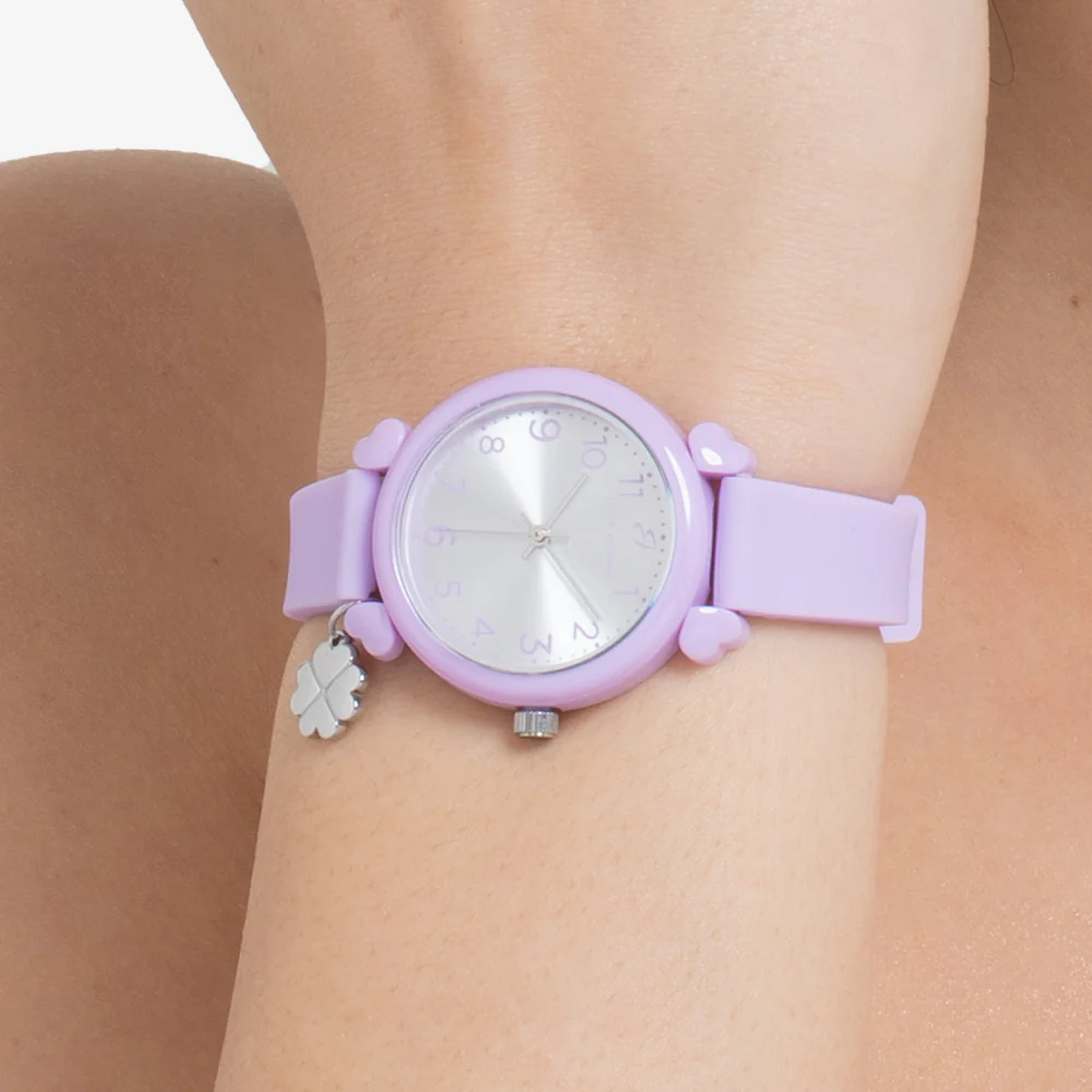 OROLOGIO DONNA LILLA CON CHARM QUADRIFOGLIO - Image 2