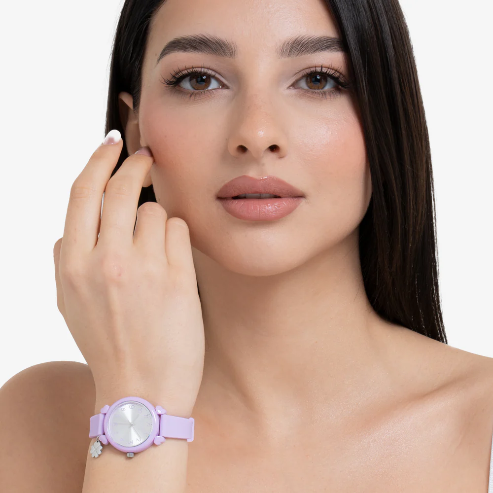 OROLOGIO DONNA LILLA CON CHARM QUADRIFOGLIO - Image 3