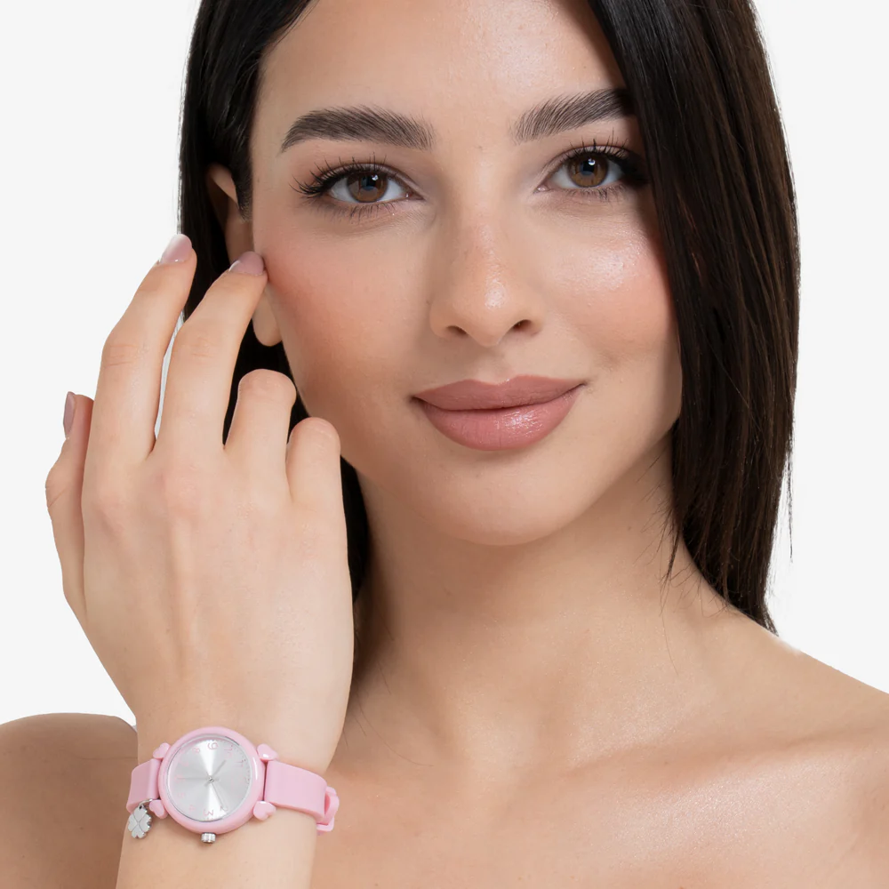 OROLOGIO DONNA ROSA CON CHARM QUADRIFOGLIO - Image 3