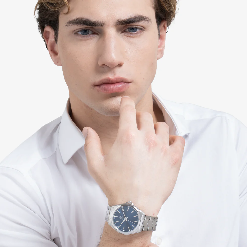 OROLOGIO UOMO IN ACCIAIO CON QUADRANTE BLU - Image 3