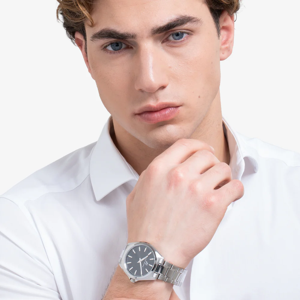 OROLOGIO UOMO IN ACCIAIO CON QUADRANTE NERO - Image 3