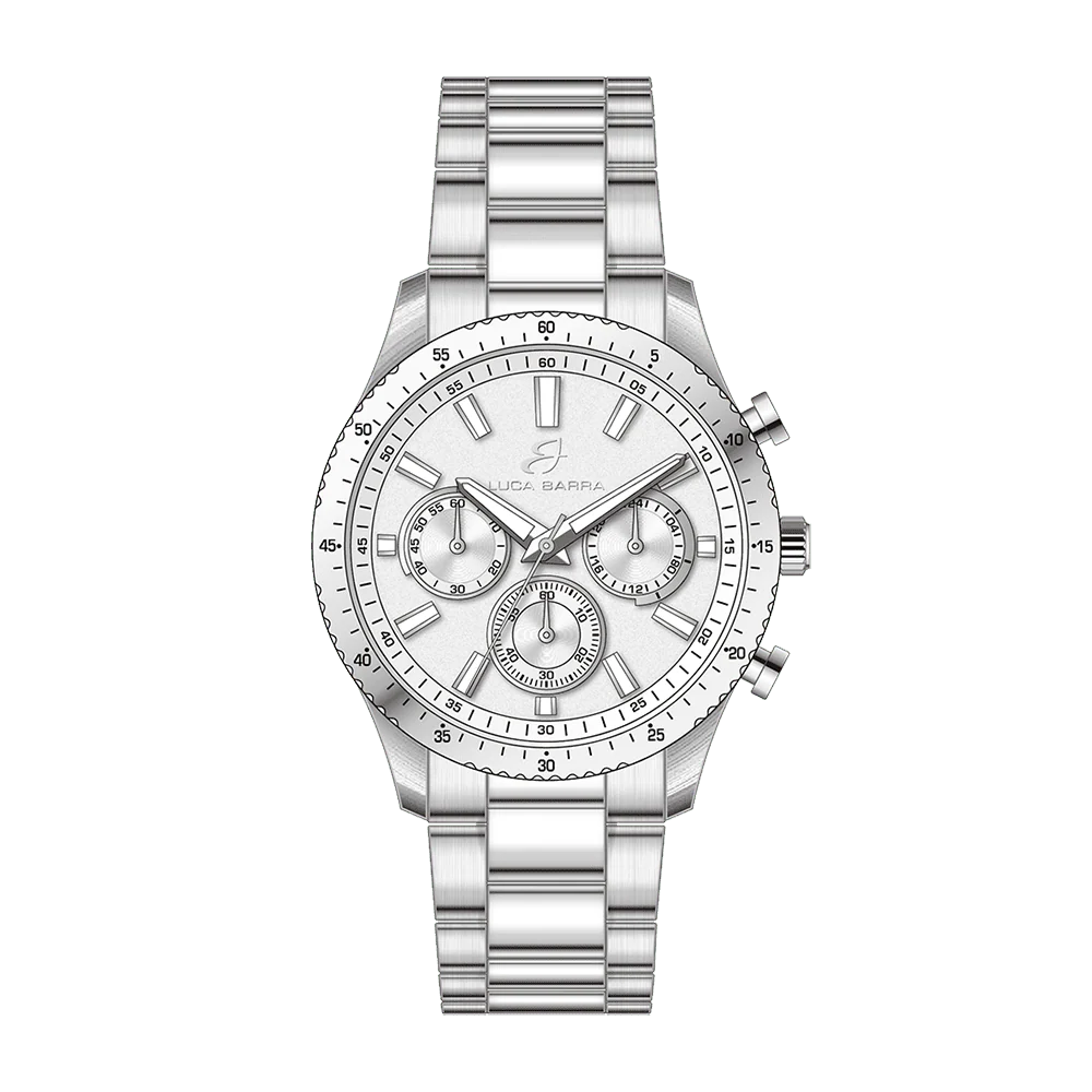 OROLOGIO UOMO IN ACCIAIO QUADRANTE BIANCO