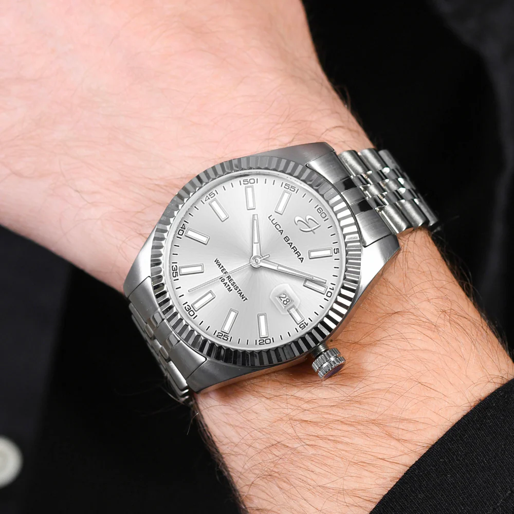 OROLOGIO UOMO IN ACCIAIO GHIERA ZIGRINATA - Image 2