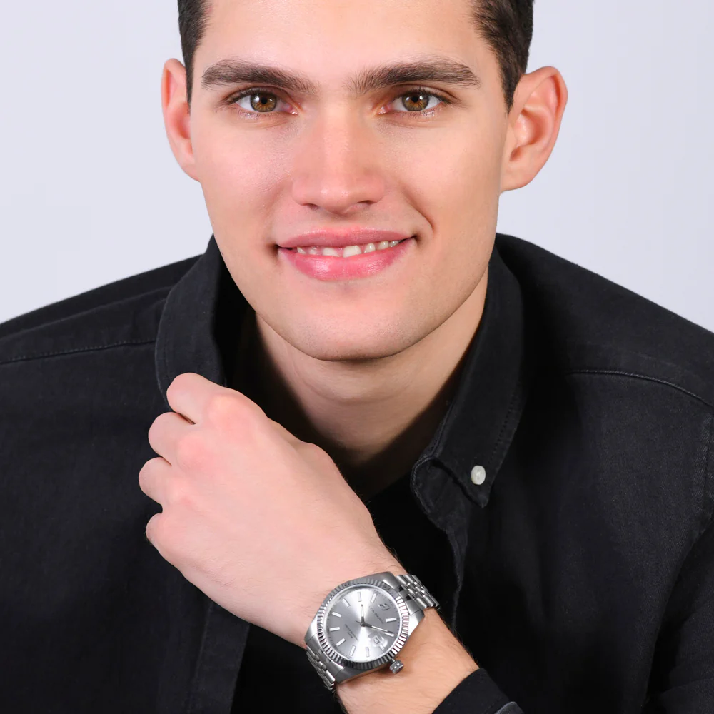 OROLOGIO UOMO IN ACCIAIO GHIERA ZIGRINATA - Image 3