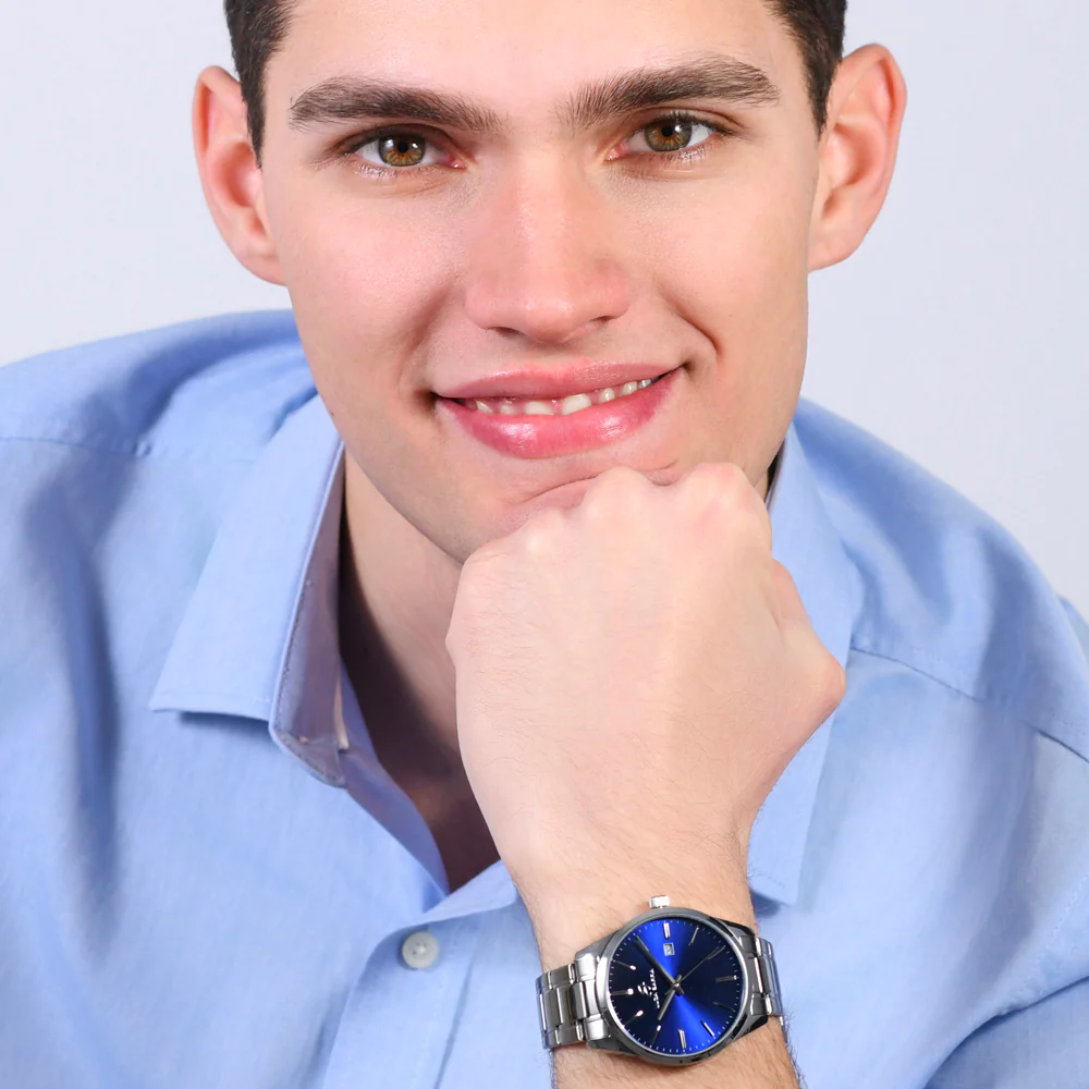 OROLOGIO UOMO IN ACCIAIO QUADRANTE BLU - Image 3