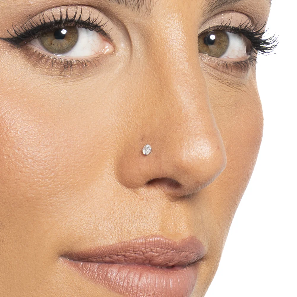 PIERCING NASO DONNA IN ACCIAIO CON ZIRCONE BIANCO - Image 2