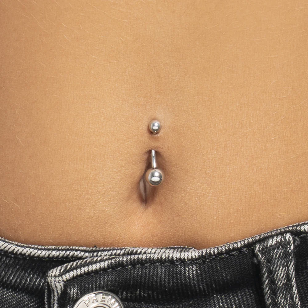 PIERCING OMBELICO DONNA IN ACCIAIO CON SFERE IN ACCIAIO - Image 2