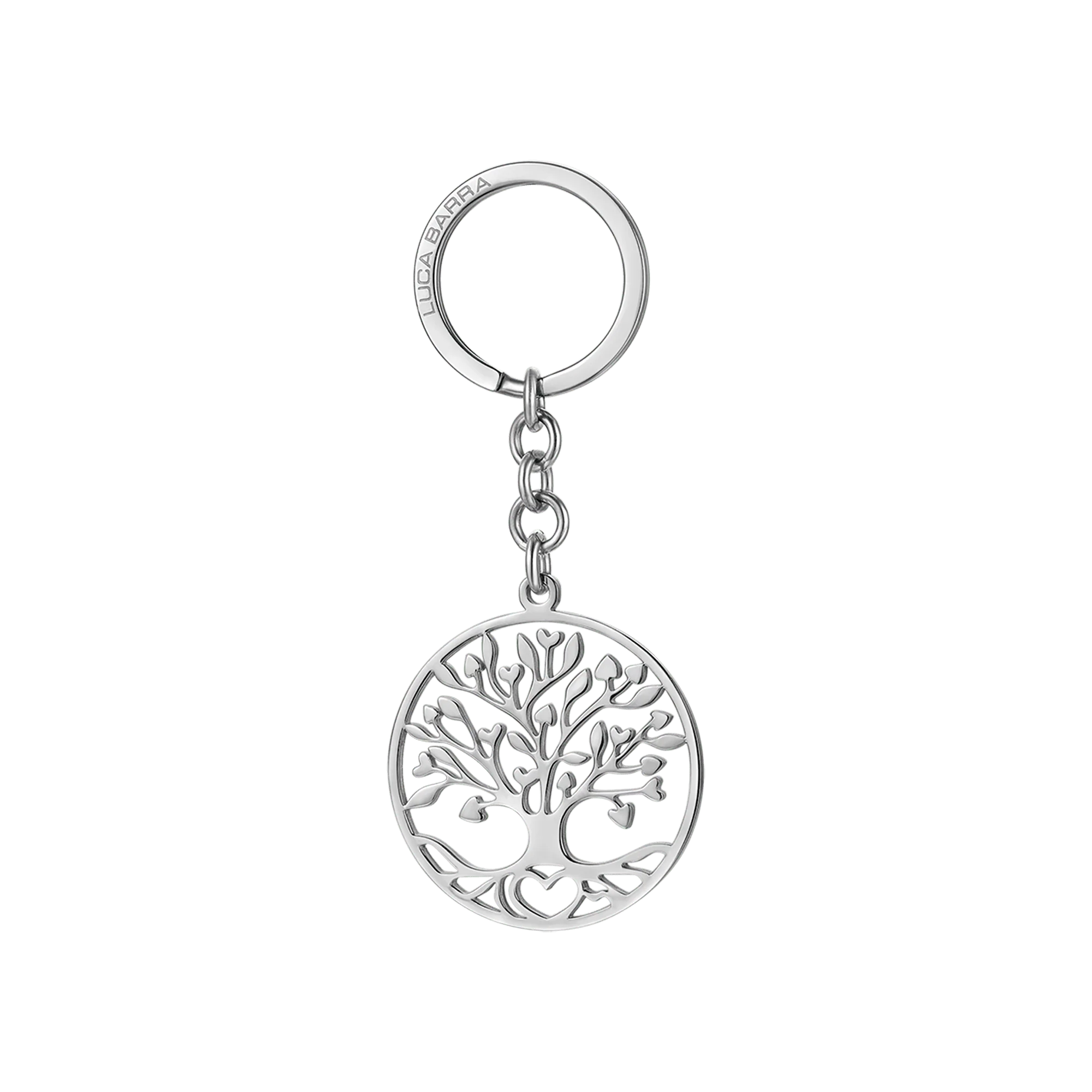 PORTACHIAVI DONNA IN ACCIAIO CON ALBERO DELLA VITA